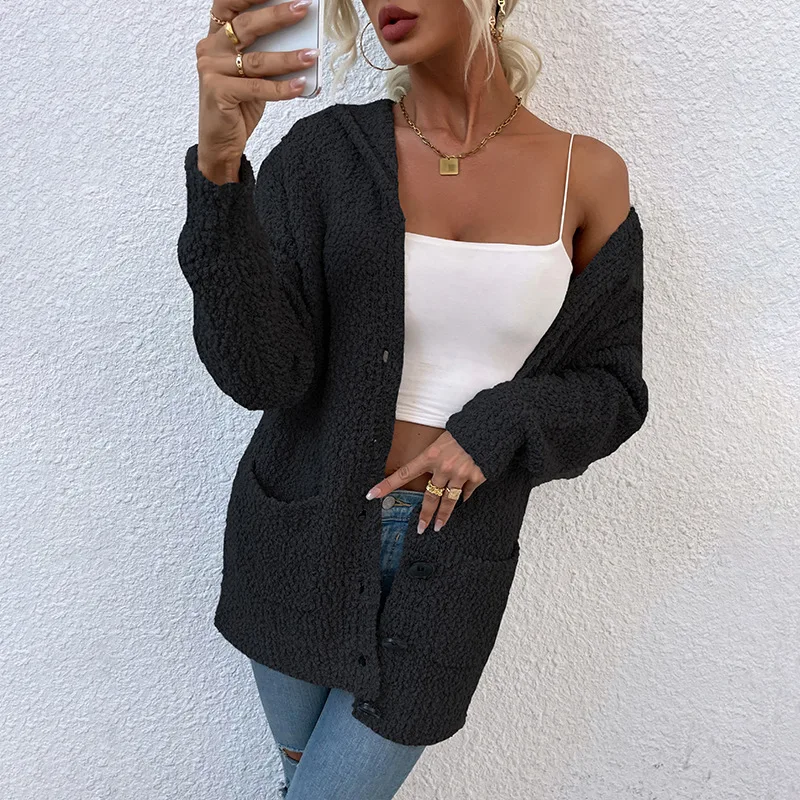 Fall Custom Ladies Coat Jacket Outwear designs Casual Long Sleeve V Neck Women sexy Knitted  Cardigan Sweater