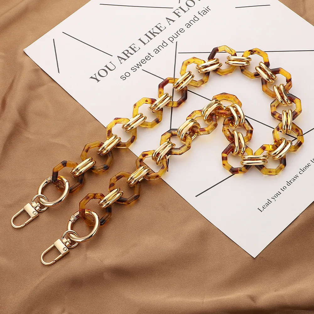 Chunky Bag Chain Handbag Chain Retro Bag Strap Decoration Marble Printed Acrylic Bag Chain