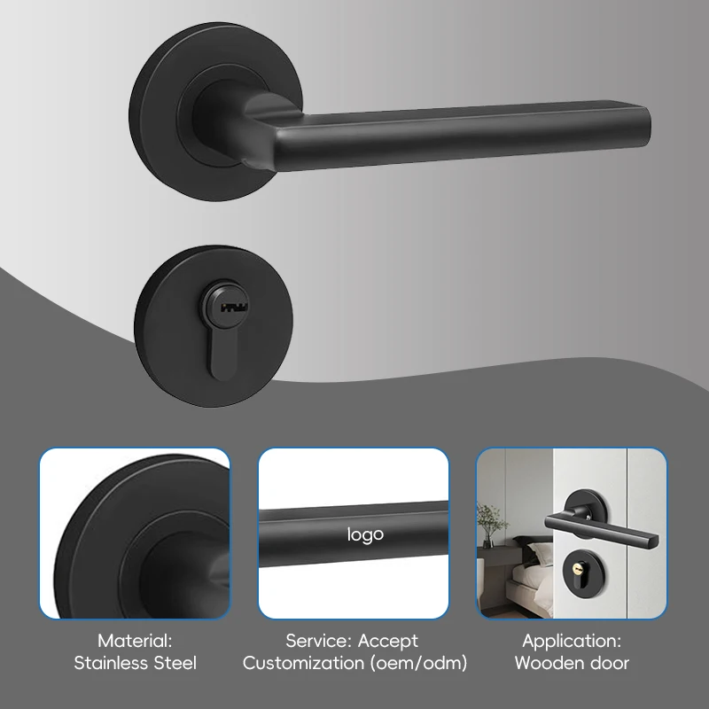 Modern Minimalist Design Door Pull Handle High-Gloss Surface Treatment Security Door Handle Silent Design Door Handle Lock