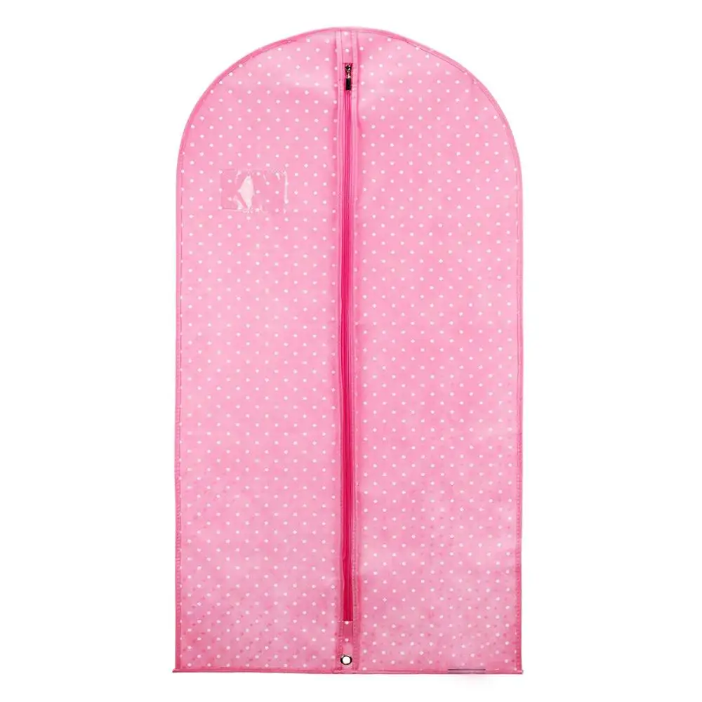 Wholesale new design popular dot pattern printed eco friendly breathable portable non woven garment suit zip bag