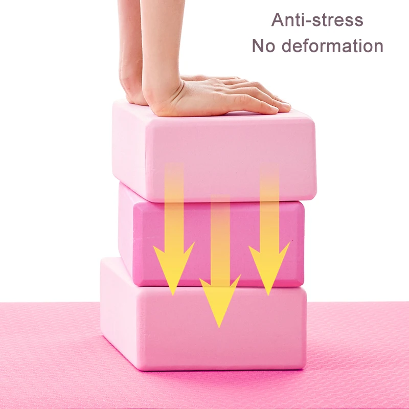 OEM Wholesale High Quality Non Slip Waterproof Engraved Eco Friendly EVA Foam Grey Color Yoga Blocks