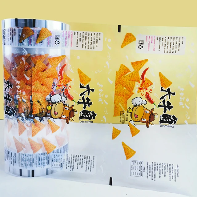 PET Gravure Printing Customized Print Plastic Roll Stretch Film Lamination Film for Food Packaging Snack