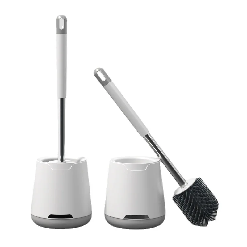 Пользовательский логотип, настенная силиконовая щетка с длинной ручкой для ванной комнаты, Современная вращающаяся щетка и держатель для унитаза hygine (1600583986118)