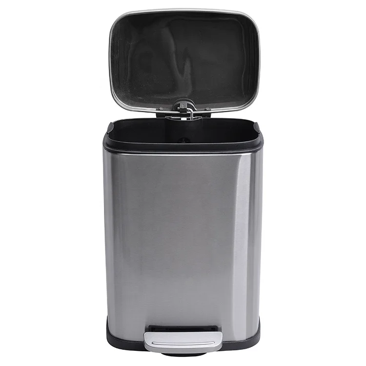 5L Basics Stainless Steel Rectangular Soft-close Garbage Bin Step Trash Can Pedal Bin
