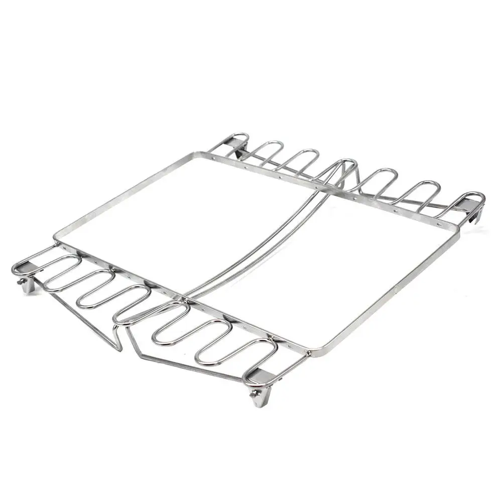 3-in-1 Stainless Steel BBQ Rib Rack Chicken Rack to Holds 12 Chicken Legs and 6 Ribs, Grilling Smoking Rib Holders Chicken Stand