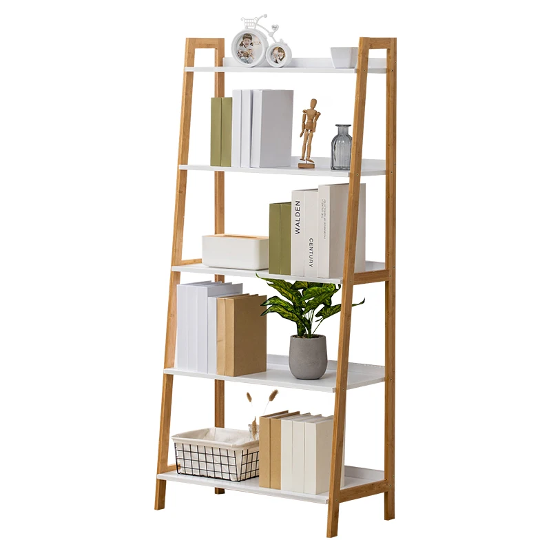3-5 tier living room bamboo bookshelf
