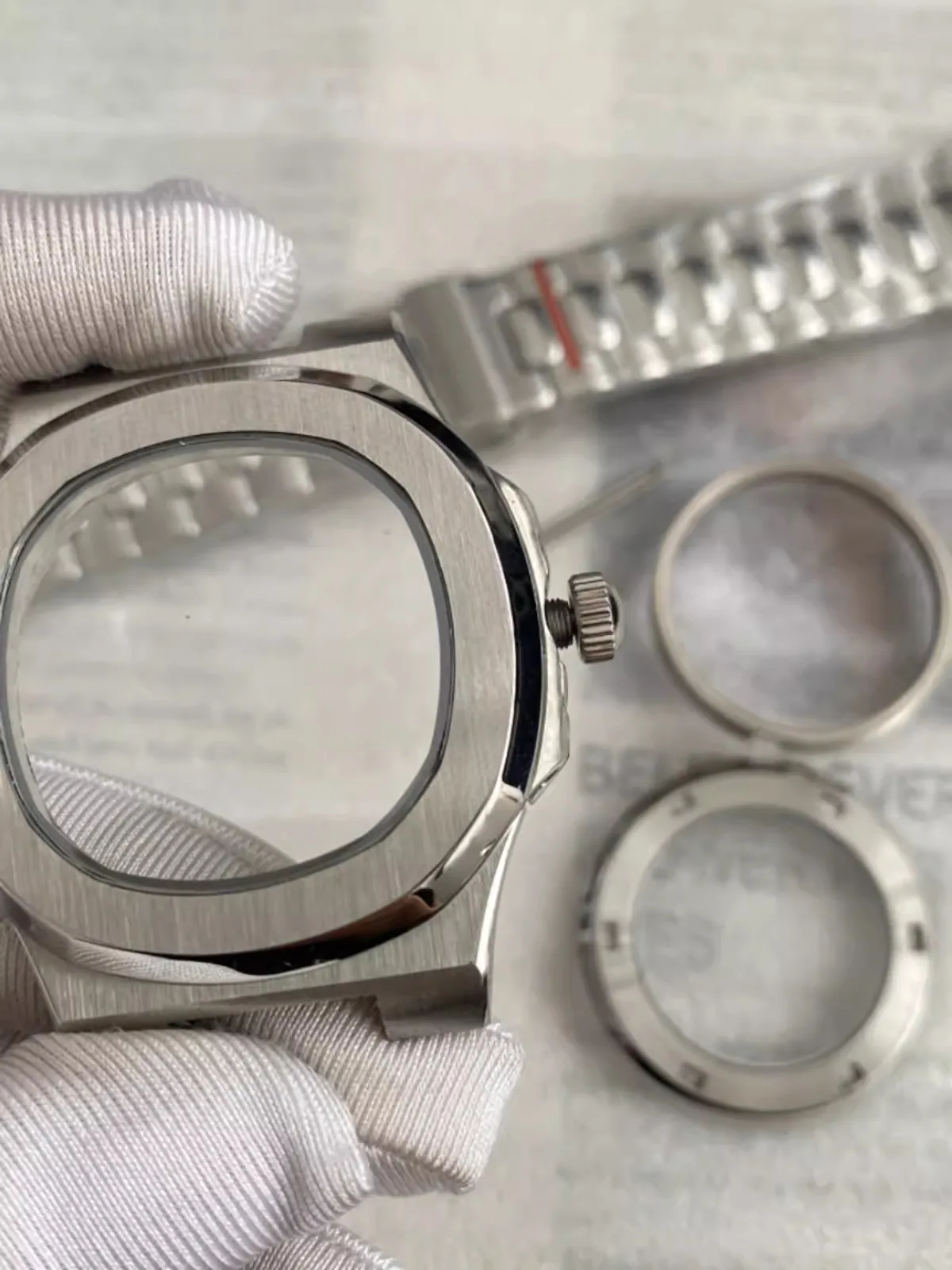 41mm NH35 Full Set Case Dial Pointer Stainless Steel Automatic Movement Bracelet Glass Transparent Back