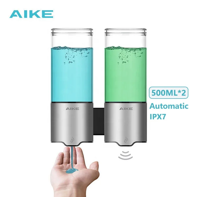 AK1212 New Design Automatic touchless IPX7 waterproof Bathroom kitchen 500ml *2 double soap dispenser