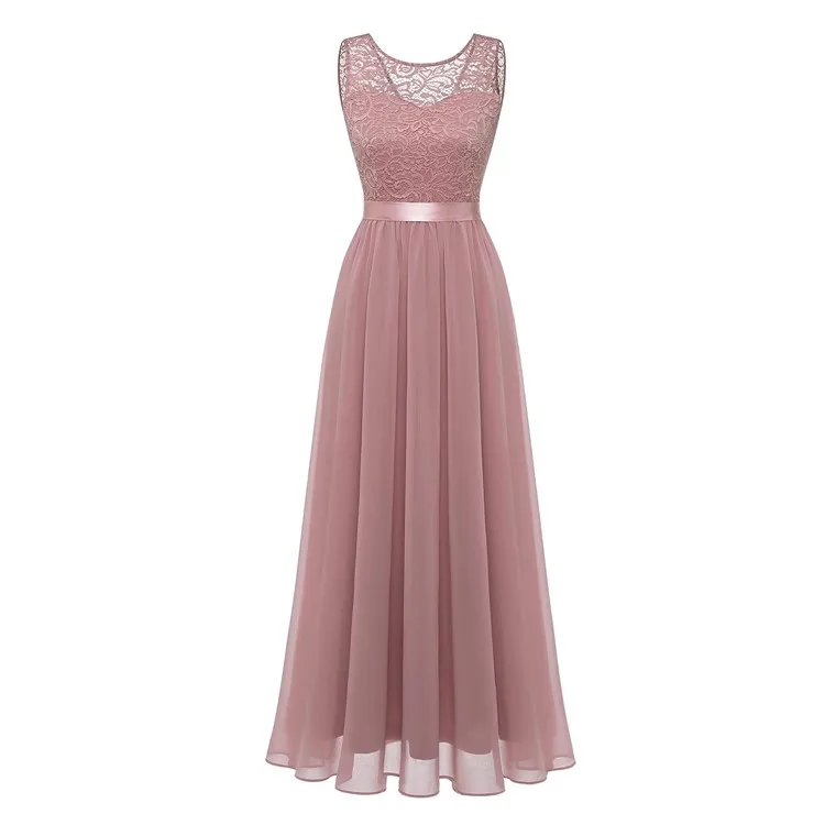 Hot Sale Popular Bow Tie Slim Black Pink Girls Wedding Dress Maid Of Honor Dresses For Weddings