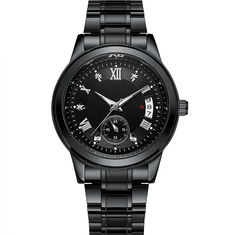 European style watches retro style ex-factory price alloy quartz popular Calendar stopwatch men stainless steel strap watches