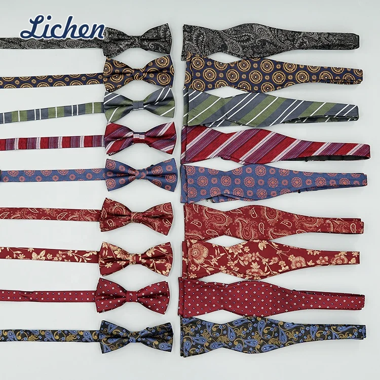 Men Suit Accessories Luxury Gift Handmade Jacquard Bowtie Set