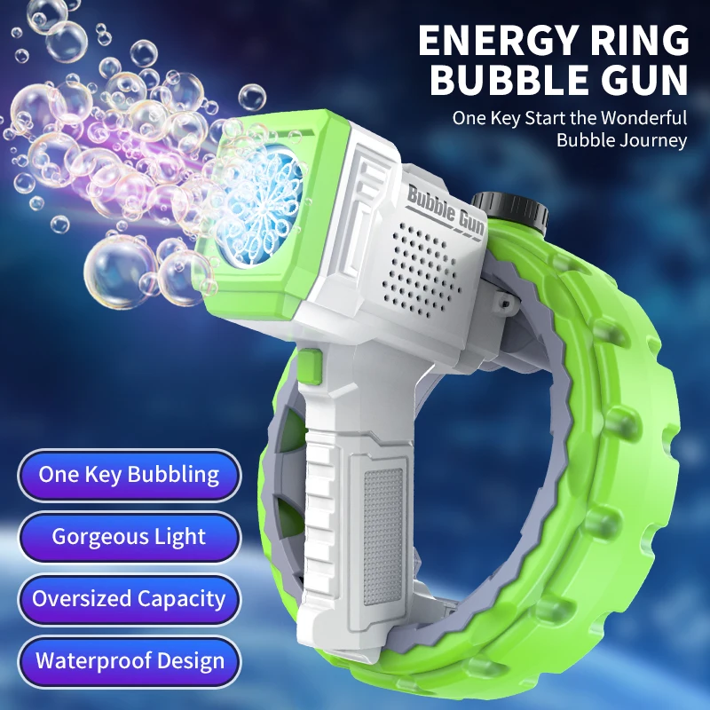 Summer Outdoor Blowing Bracelet Bubble  Gun Toy With Led Light For Kids
