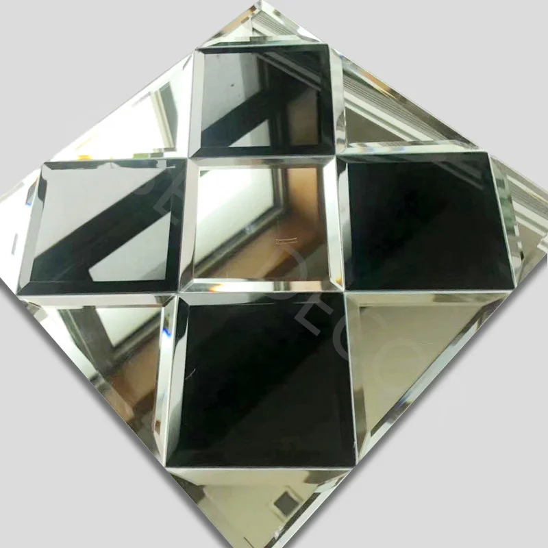 Crystal Glass Mosaic Tile Beveled Adhesive Glass Mirror Mosaic Tile For Decorative Diamond Spell Mirror Wall Mirror