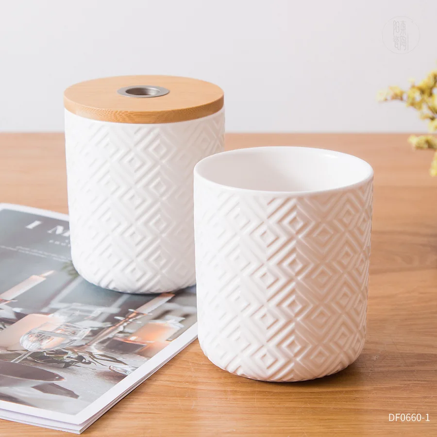 Handmade geometric ceramic Christmas decoration ceramic Candle Holder Wax holder Oil Burner for Home decoration