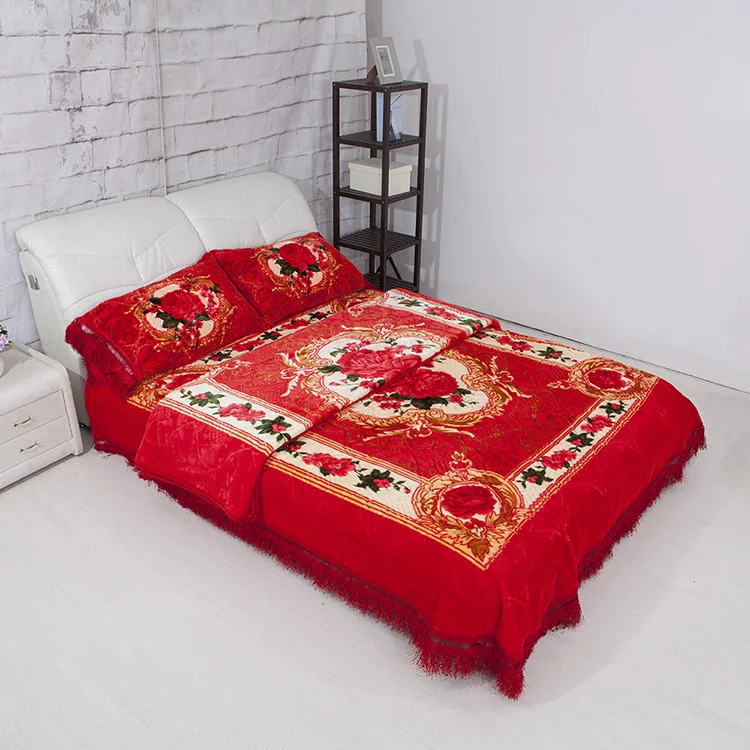 Wholesale Double Layer 2pli Korean Blanket Coperte Cobijas Psra Adulto 220 240 8kg Weight Kambal Blenket Set