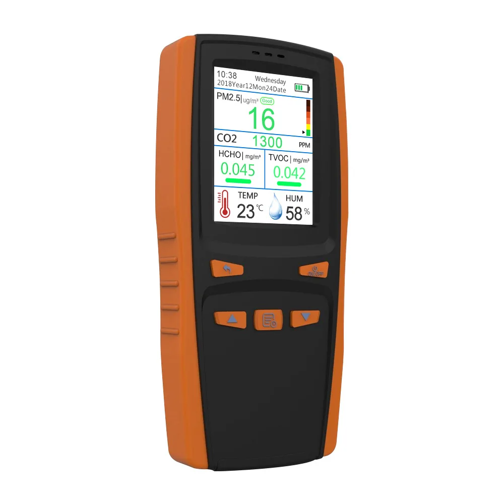 Hot selling Multi Function Lcd Screen Co2 Pm2.5 Portable Handheld Carbon Dioxid Monitor Co2 Gas Air Quality Detector