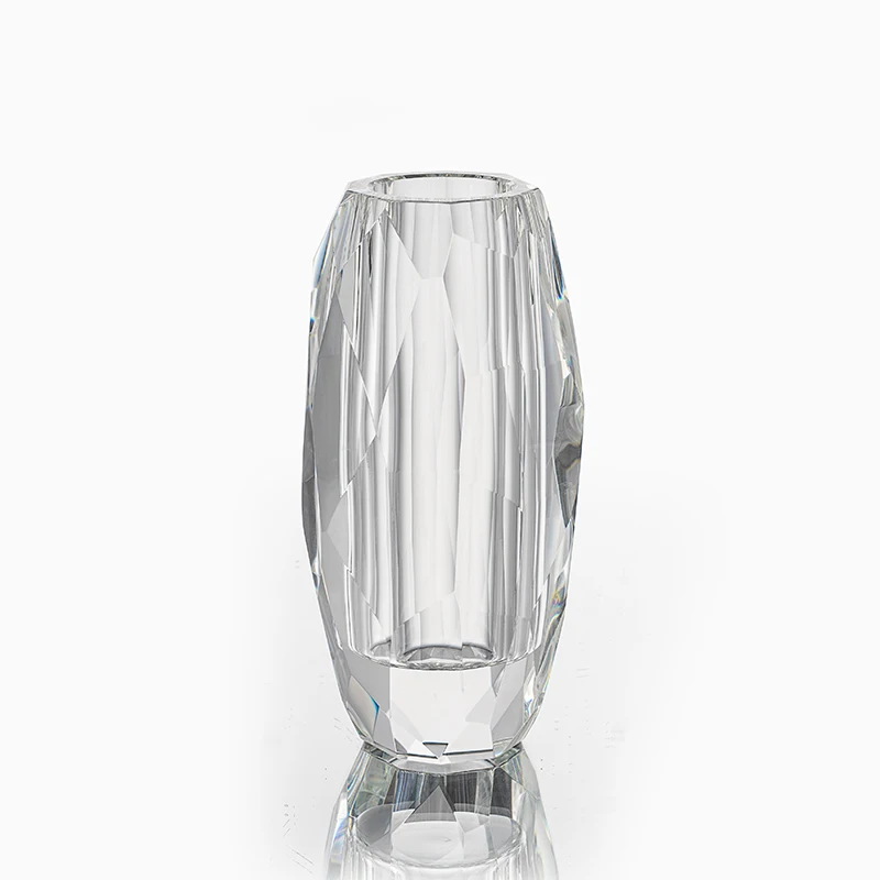 Modern Luxury Wholesale Set of 4 Cylinder K9 Crystal Tabletop Flower Vase For sale For Wedding Home Hotel Office Decor