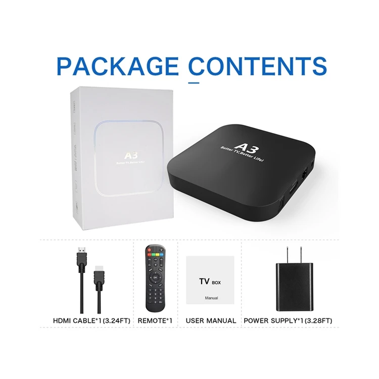 Прямая продажа с фабрики подписка iptv Онлайн android tv box качеством A3 TV BOX HD 1080P 4K HDR WiFi 2 4G четкий и стабильный