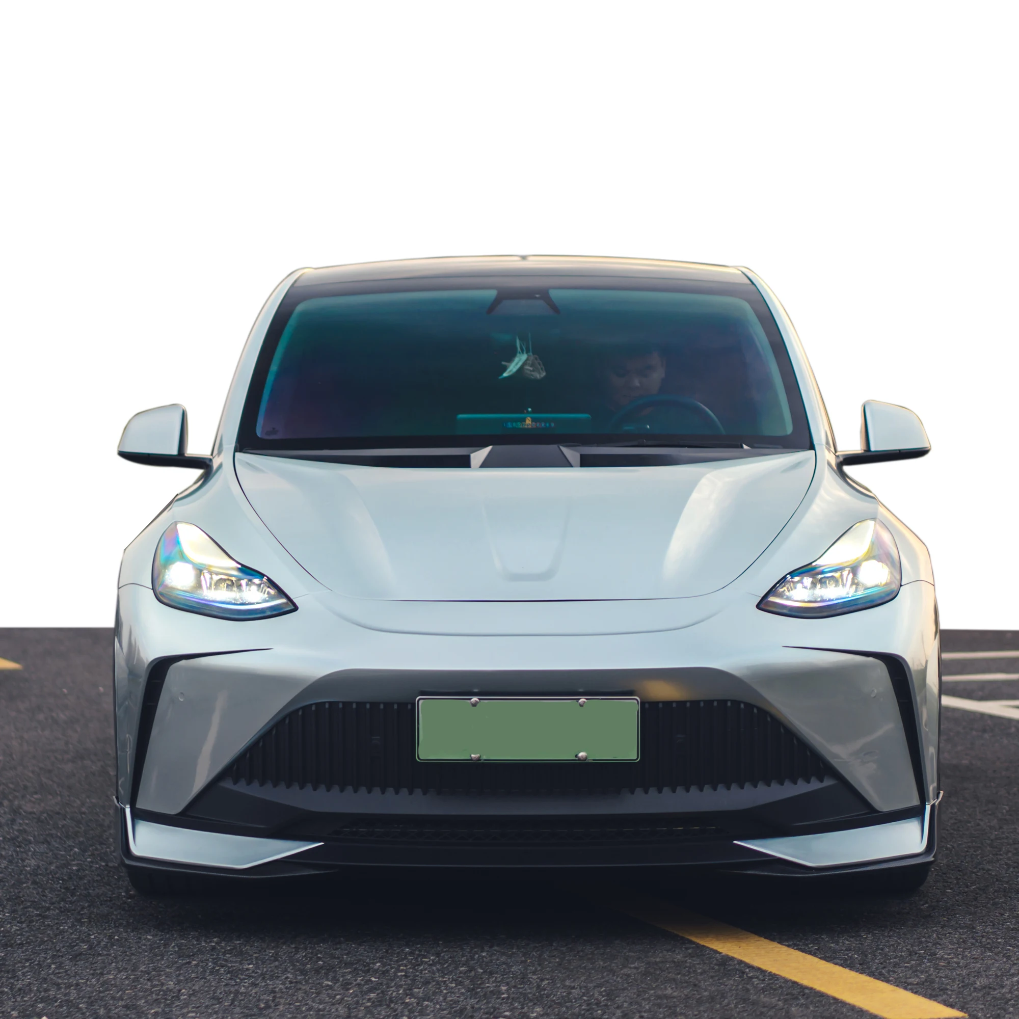 High quality bodykit for Tesla Model Y starship style front bumper rear bumper side skirts and hood for Tesla model Y body kit