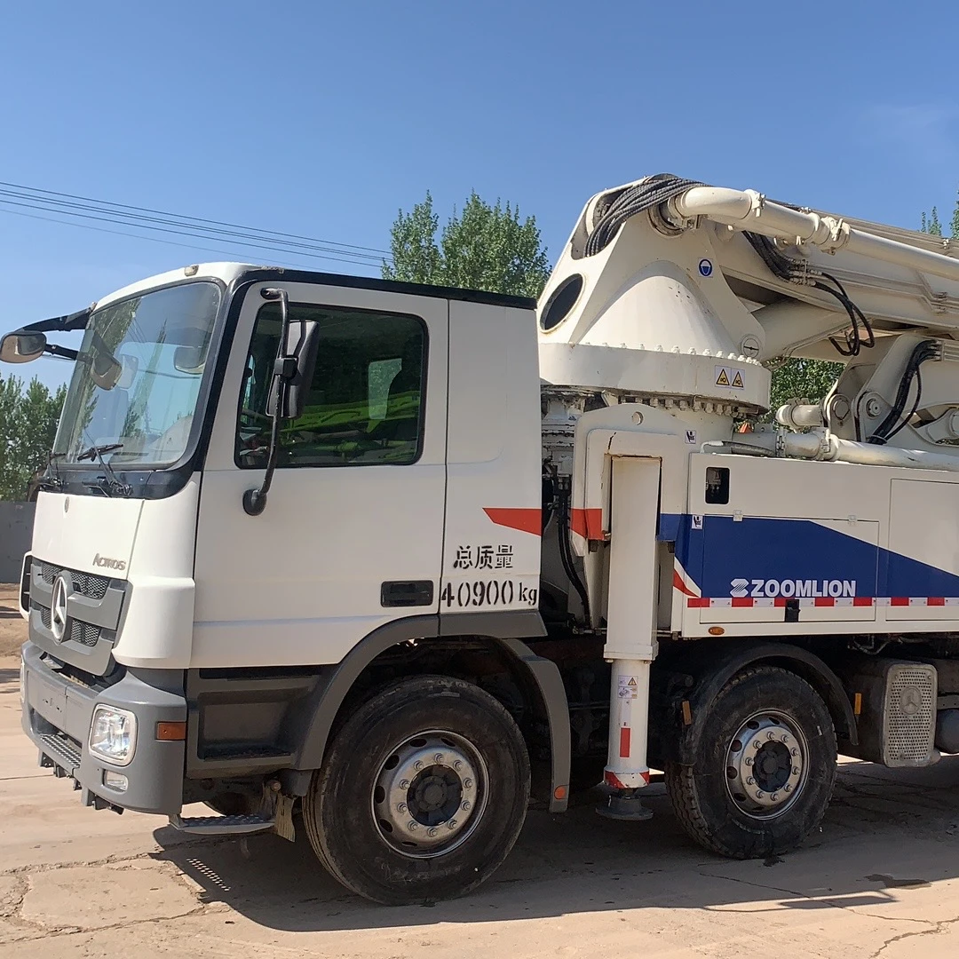 Hot Sale Putzmeister 49m 46m 38m 42m 56m concrete pump trucks benzz chassis used condition cement pump truck year 2013