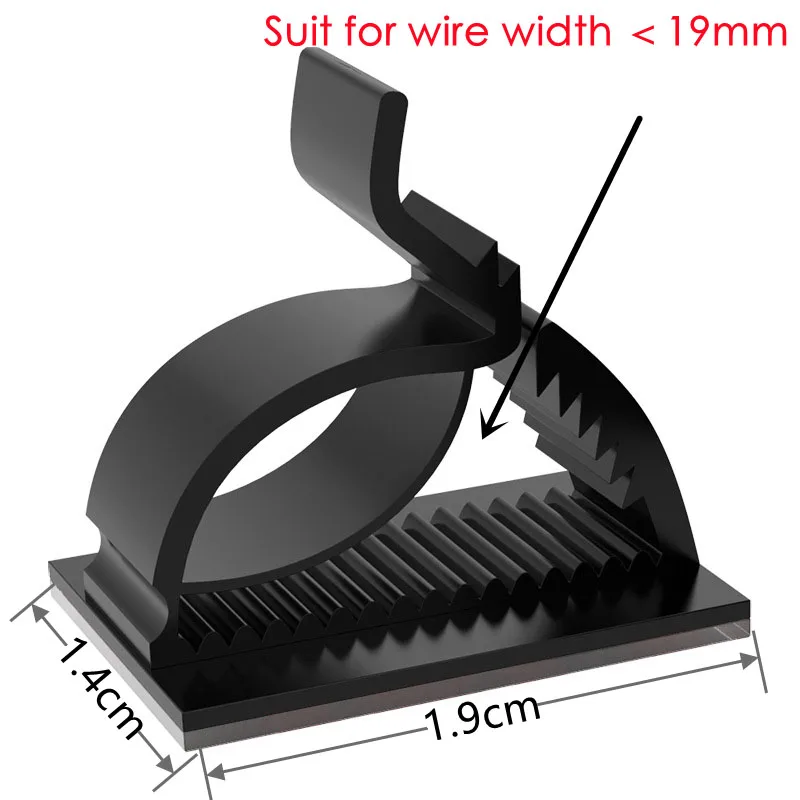 WCC4 1000PCS Self Adhesive Cable Management Organizer Clips Adjustable Desk Tidy Wire Cord Fixer Fastener Clips For Home Office