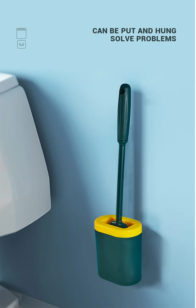 Silicone toilet brush set with no dead corners to wipe the toilet magic tool brush hanging wall wash toilet brush