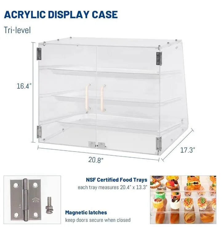Three Tier display cabinet shelf bakery furniture display showcase for bread bakery display rack