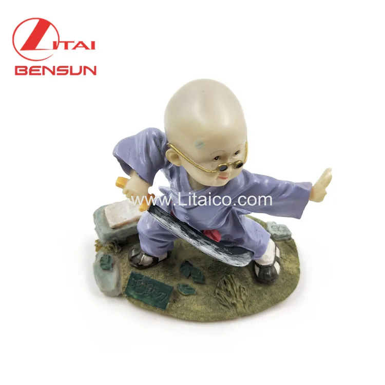 Resin Crafts Handmade Room Ornaments Home Decoration Custom Young Monk Polyresin Figurine