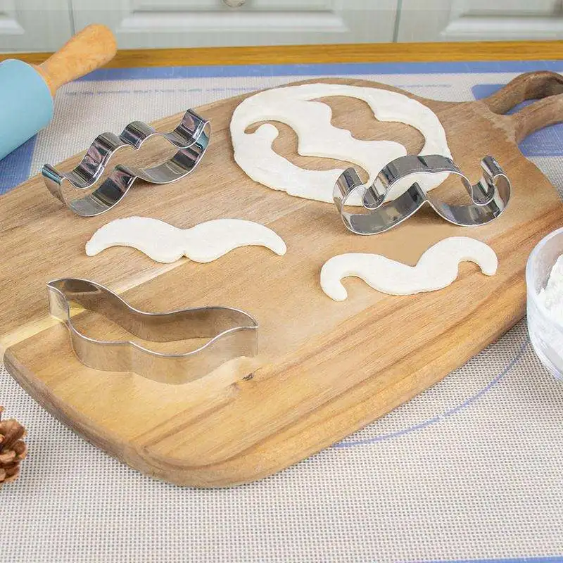 high quality kitchen DIY baking tools moustache Pastry Biscuit Fondant Stainless Steel 3pcs/set cookie cutter mold