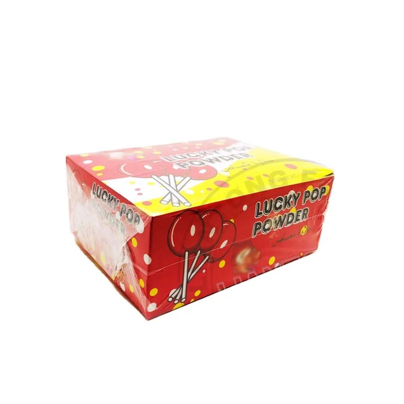 Lucky Pop Powder Halal 2 In 1 Strawberry Flavor Lollipop With Sour Powder Candy Sweet