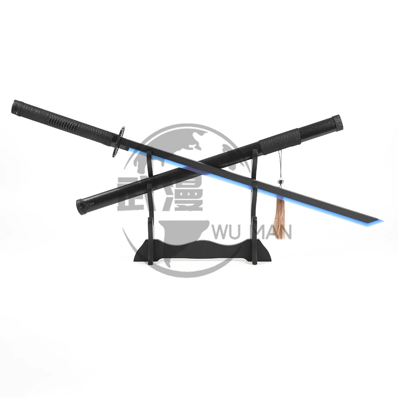 Black Cool Rechargeable Training Swords Chinese Traditional Tang Dao Bamboo Wooden Toy Swords with Lights