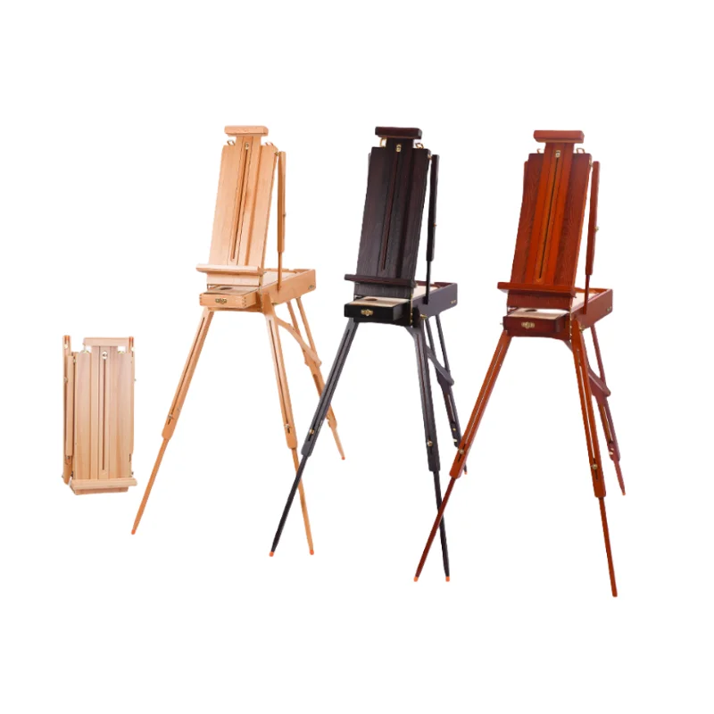 2024 CPATRICK Adjustable Wooden French Style Field and Studio Sketchbox Tripod Easel with Drawer