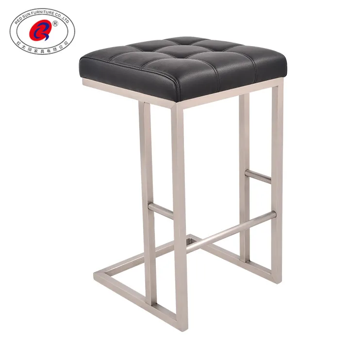 RED SUN 26 inches Two Bar Stool Counter Height Bar Stools with Footrest rectangular Backless Kitchen Dining Cafe Chair