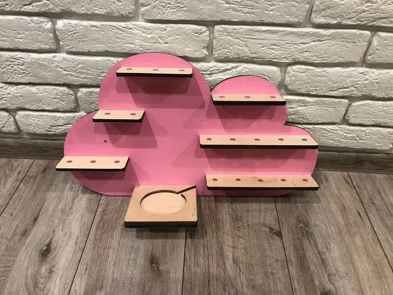 Tonie regal toy storage Plywood kids nursery furniture Toniebox cloud wood shelf