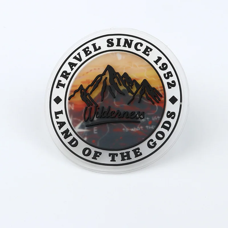 Custom embossed 3D PVC  logo patches rubber transparent background badge