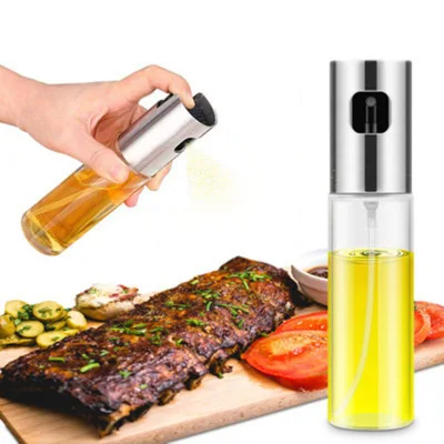 Kitchen spray bottle, food grade oiler, barbecue seasoning box, household soy sauce glass oil and vinegar jar