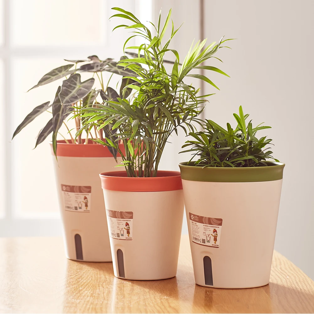 Wholesale cheap self watering flower pot plastic for indoor pots