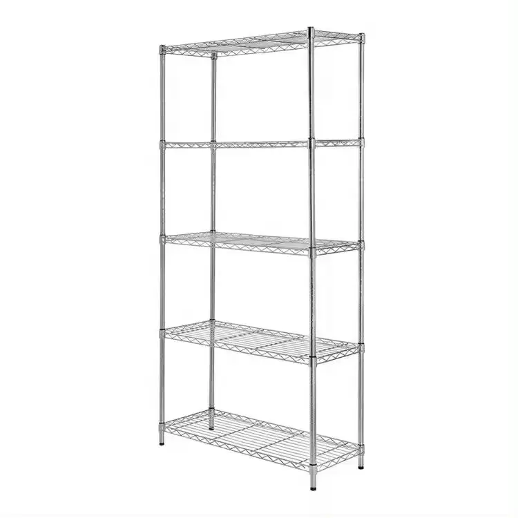 Customized Light Duty 3 Tier NFC Household Storage Metal Chrome Wire Mesh Shelving Display Rack Kitchen Hanger