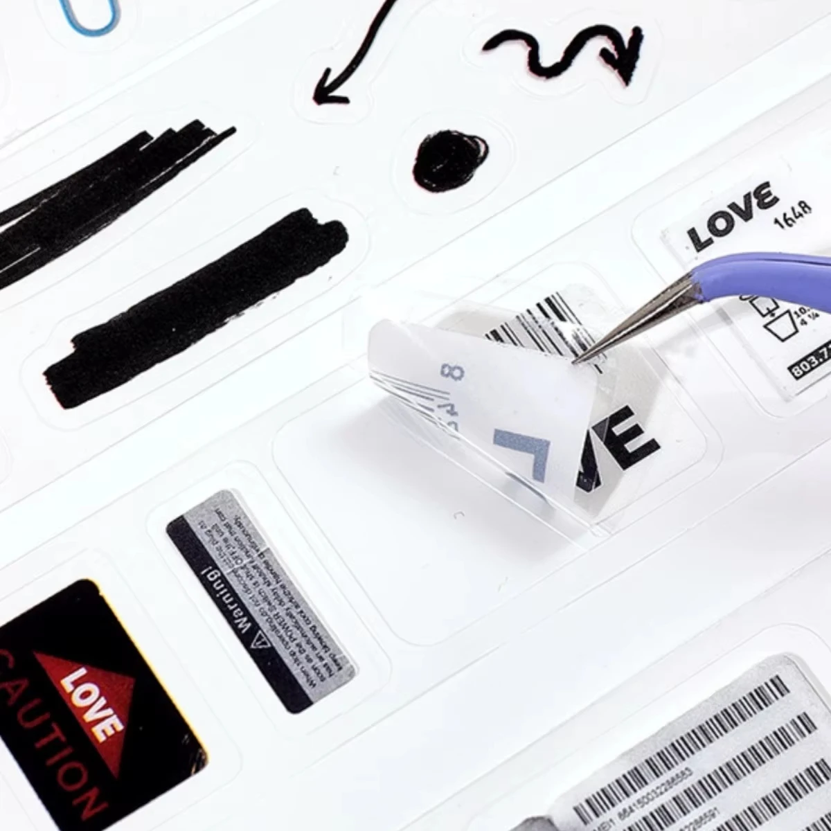 Hand pattern pet hand account tape die-cutting custom hand account material clip diy sticker