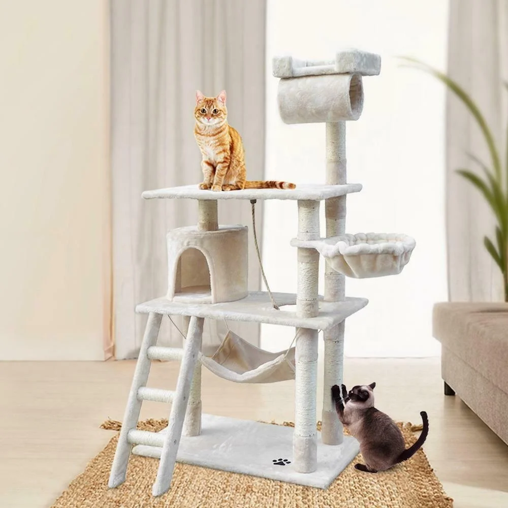 Wholesale Customized Design Durable Natural Sisal  CARB Board 141cm Cat Tree House Scratcher