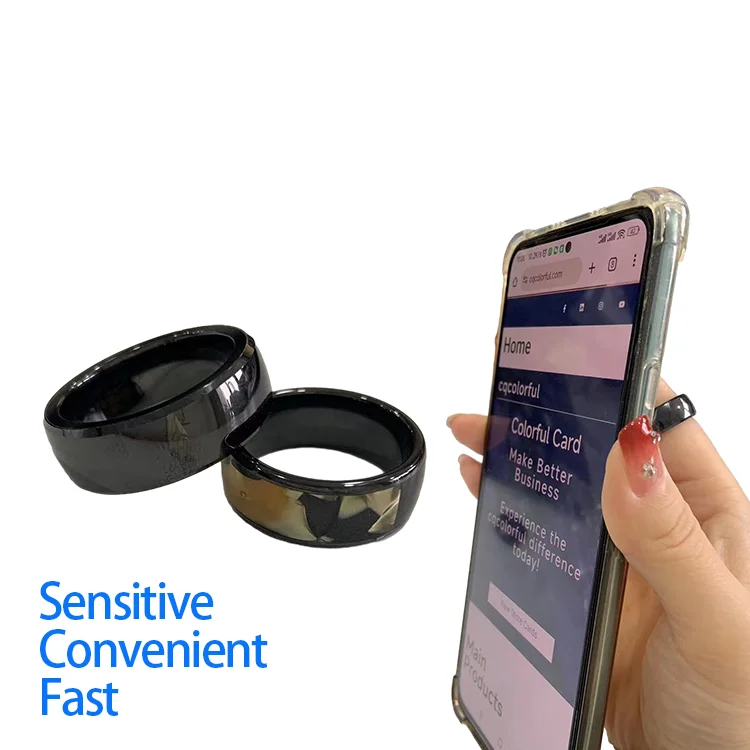 Custom 13.56mhz Programmable Ceramic NFC Smart Ring  For Android