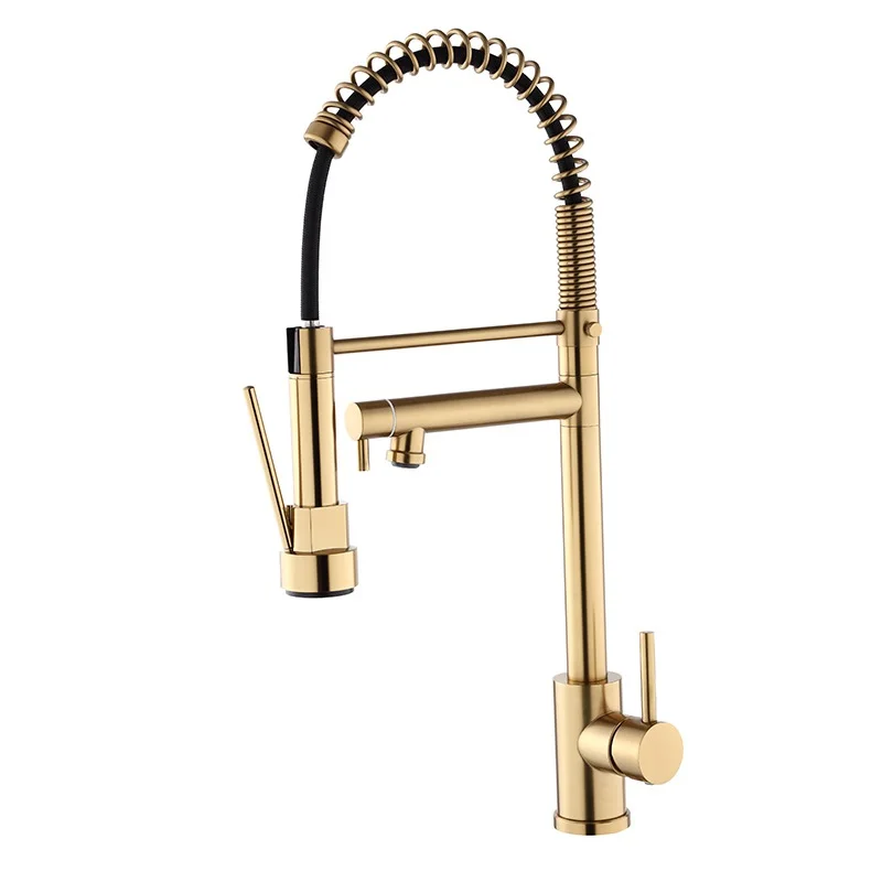 Multifunction Kitchen Faucet Mixer Tap Multi-color Kitchen Sink Faucet With Pull-out Spray Spring Stainless Steel Kitchen Taps