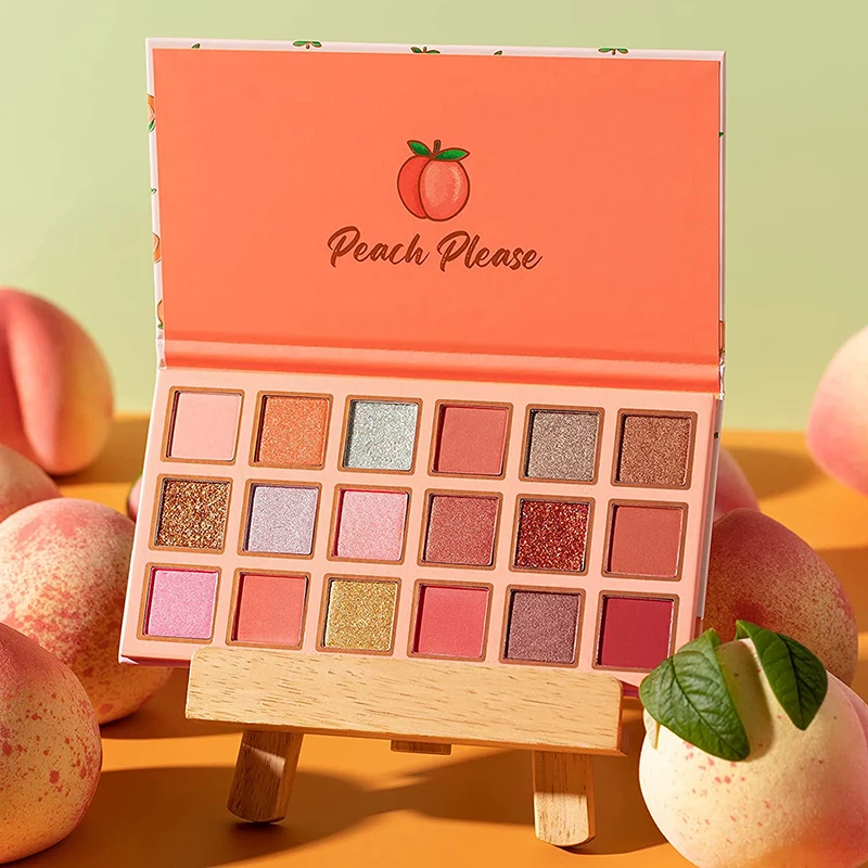 Wanted Distributors High Pigmented 18 Colors Eyeshadow Palette Makeup Glitter Peach Multichrome Eyes Shadow Palette For girls