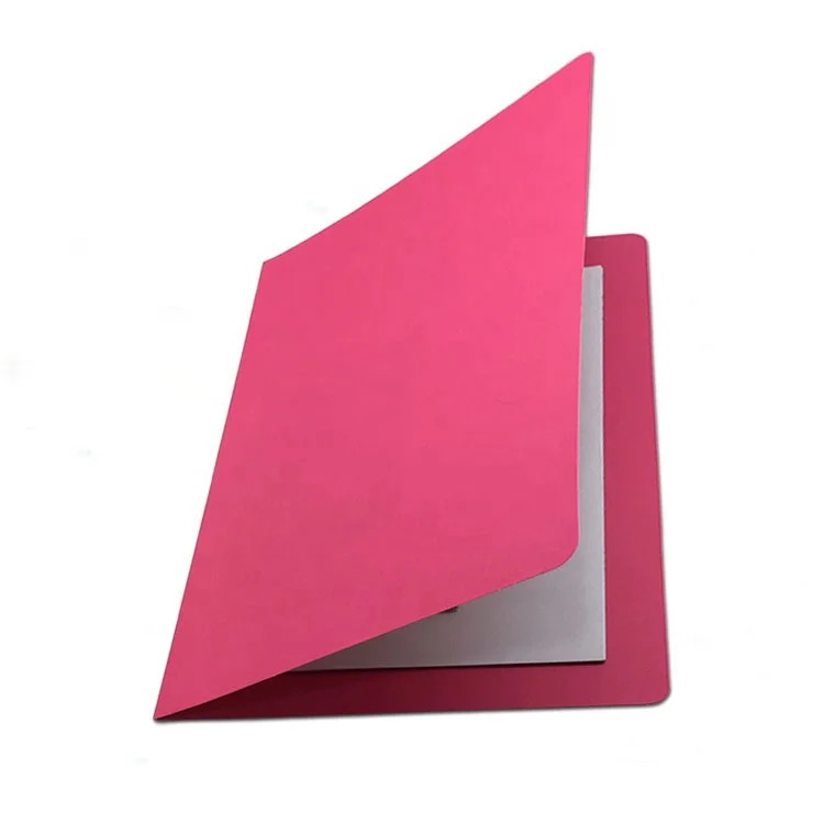 factory high-quality deep pink custom a4 manila kraft paper binder file folder with metal spring clip for conference file