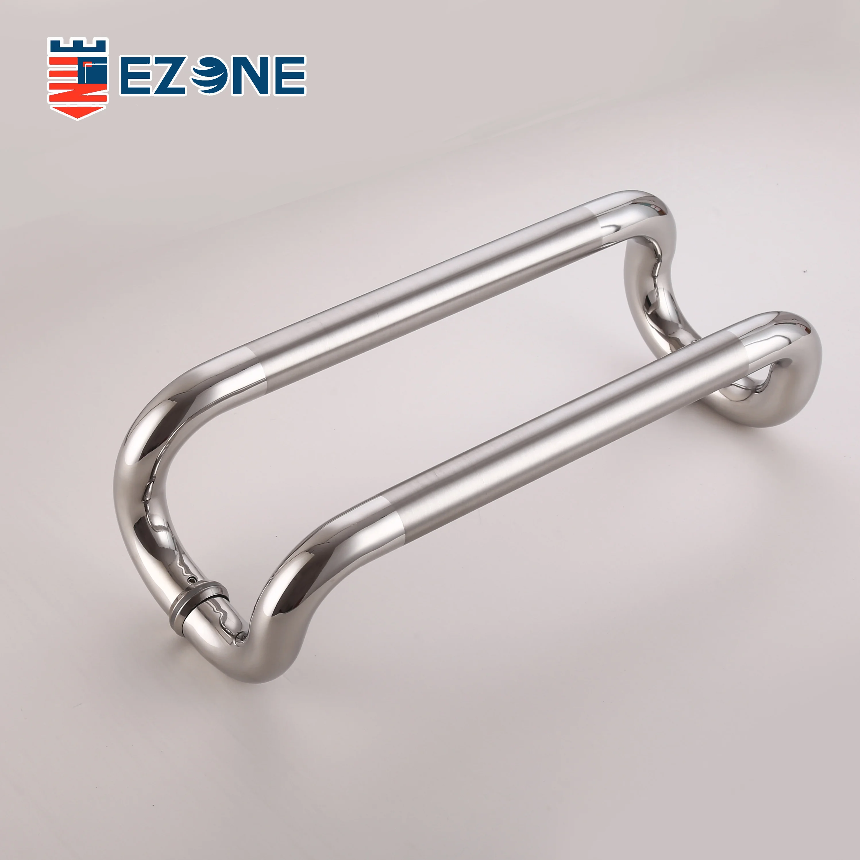 Different size push pull handle offset slant diagonal mounting door handle for hotel glass wooden doors
