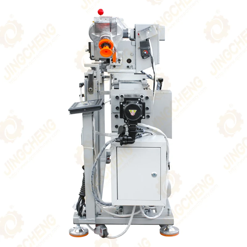 Raincoat press stud attaching fastening machine linear machine system