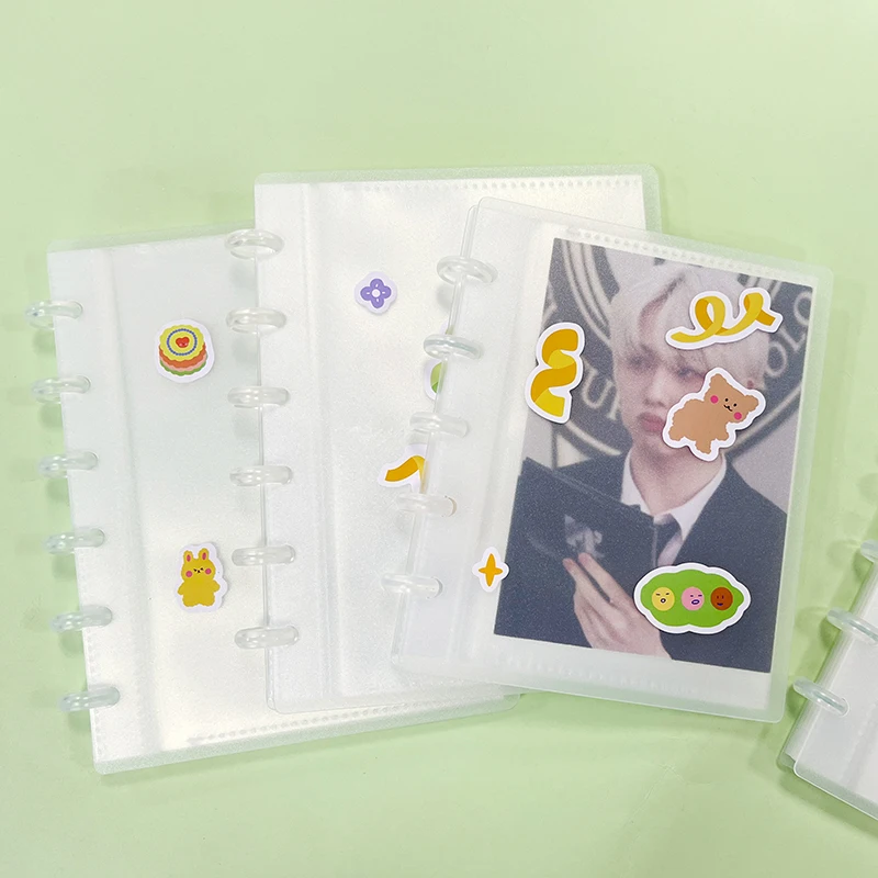 Customized Frosted Clear 5/7 inch Disc Bound Sticker Storage Album for collecting sticker
