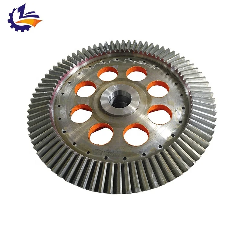 cnc lathe machining forged steel coal mill double helical gear custom pinion spur bevel gear