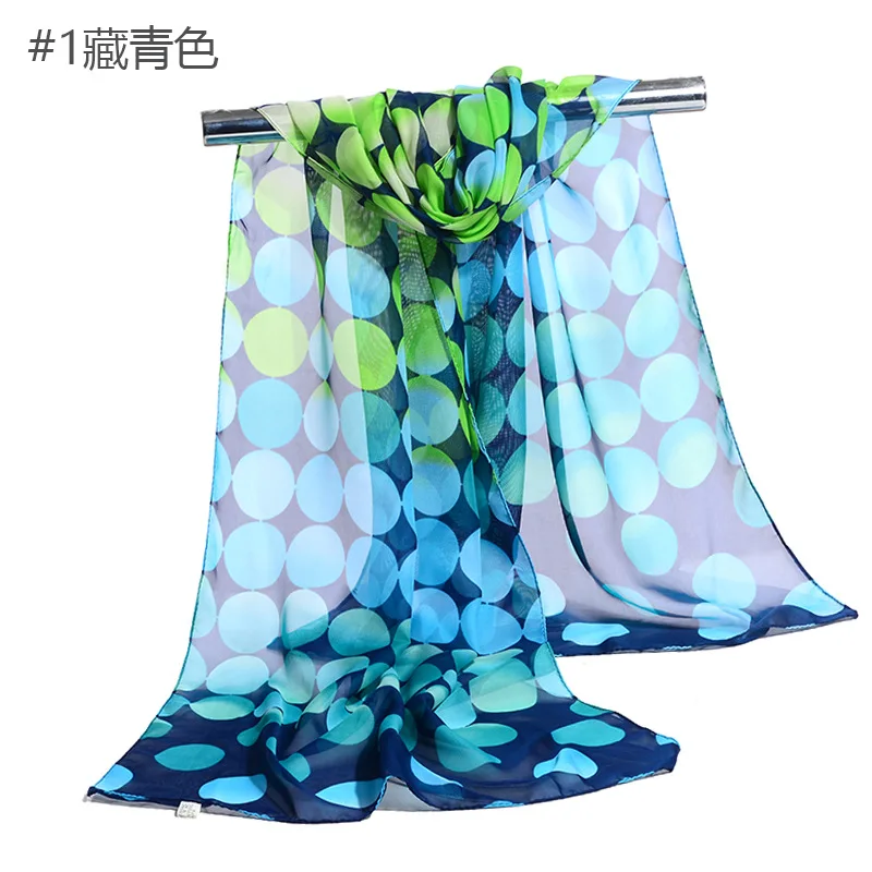 New arrivals fashion round pattern printed women chiffon scarf high quality print chiffon scarves for ladies
