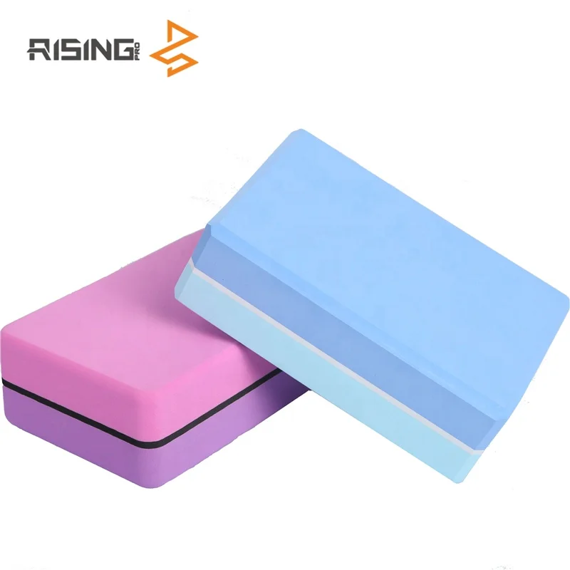Rising stock wholesale custom print yoga block color block yoga set eva yoga block